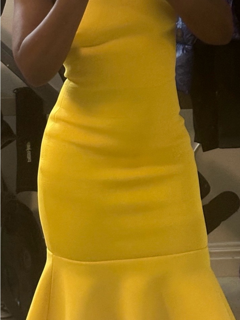 Va Va Voom Bright Yellow Fitted Mermaid Dress